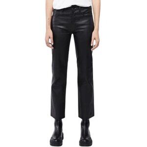 NEW NWOT! DSTLD WOMEN'S MID-RISE STRAIGHT ANKLE LEATHER PANTS JEAN-STYLE sz 24